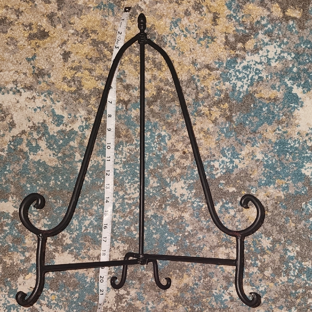 Huge Elegant Black Mahogany Metal EaselMetal Easel Stand - Picture 7 of 7